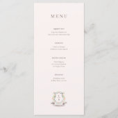 Menu Monogramme Aquarelle Floral Crest Mariage (Devant)