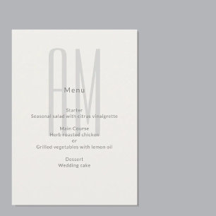 Menu Monogramme Architectural Minimaliste Mariage