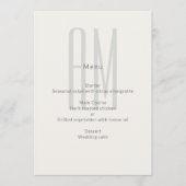 Menu Monogramme Architectural Minimaliste Mariage (Devant)