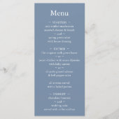 Menu Monogramme classique Dusty Mariage bleu (Devant)