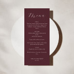 Menu Monogramme classique Mariage de script Bourgogne<br><div class="desc">Monogramme minimaliste classique Typographie traditionnelle Menu Mariage en Bourgogne</div>