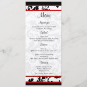 Menu Monogramme Damassé Rouge Noir Blanc (Devant)