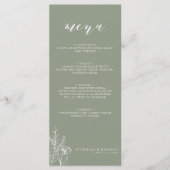 Menu Monogramme de Mariage Boho minimaliste moderne Sag (Devant)