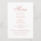 Menu Monogramme de mariage élégant classique en or rose (Devant)