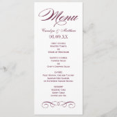 Menu Monogramme de mariage élégant rouge Bourgogne (Devant)