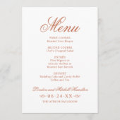 Menu Monogramme de mariage orange terracotta élégant cl (Devant)