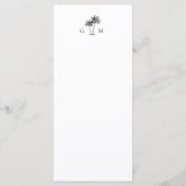 Menu Monogramme de palmier, mariage de destination, Let (Dos)