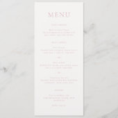 Menu Monogramme élégant en écriture rose pour mariage (Devant)