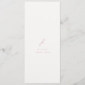 Menu Monogramme élégant en écriture rose pour mariage (Dos)
