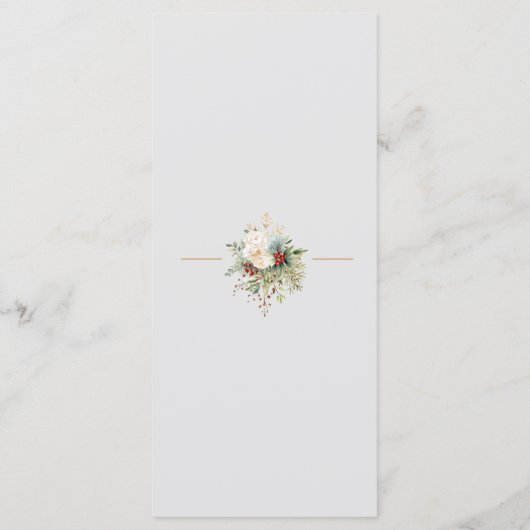 Menu Monogramme floral de Noël tout simplement élégant (Dos)