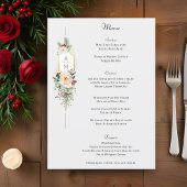 Menu Monogramme floral de Noël tout simplement élégant