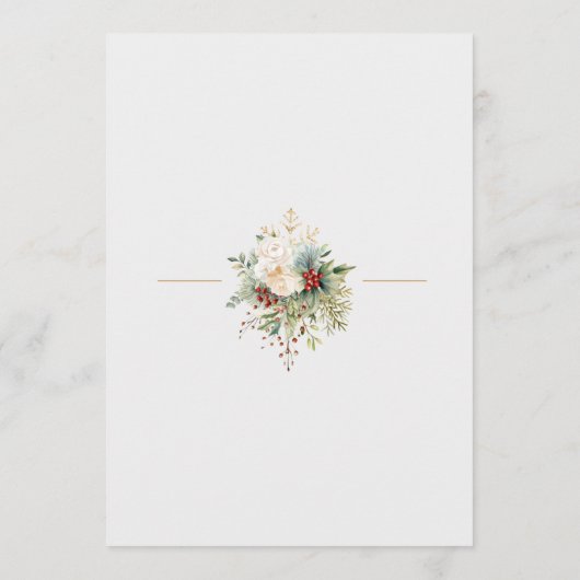 Menu Monogramme floral de Noël tout simplement élégant (Dos)