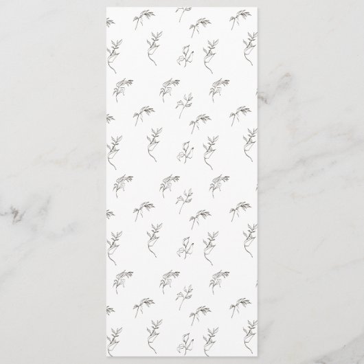 Menu monogramme floral vintage classique (Dos)