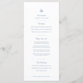 Menu Monogramme gris bleu blanc fleur de lis mariage (Dos)