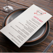 Menu Monogramme Mariage Coeur Et Flèche