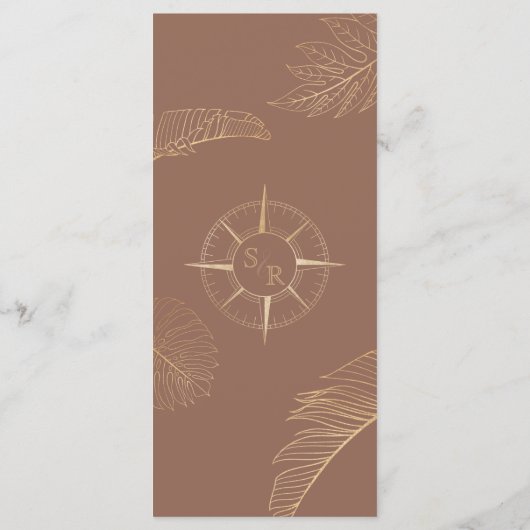 Menu Monogramme mariage Destination Gold Compass (Dos)