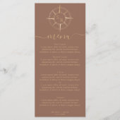 Menu Monogramme mariage Destination Gold Compass (Devant)