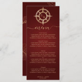 Menu Monogramme mariage Destination Gold Compass (Devant / Derrière)