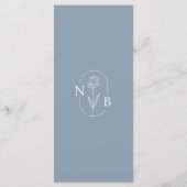 Menu Monogramme Mariage floral minimal Dusty moderne (Dos)