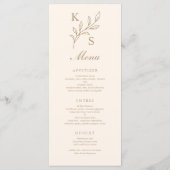 Menu Monogramme Mariage floral minimaliste (Dos)