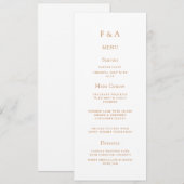 Menu Monogramme minimal Simple Mariage de script or (Devant / Derrière)