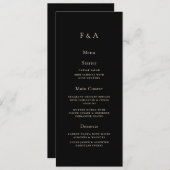 Menu Monogramme minimum Mariage musulman noir dîner tab (Devant / Derrière)