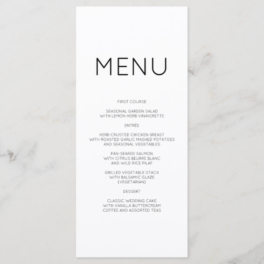 Menu Monogramme Moderne (Devant)