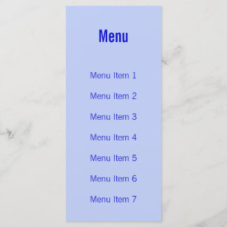 Menu Monogramme moderne - Bleu
