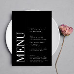 Menu Monogramme moderne élégant Mariage noir blanc<br><div class="desc">Célébrez la beauté intemporelle de l'amour avec mon exquise Premium Classic Modern Elegant Names / Monogram Black & White Mariage Collection. Élevez votre journée spéciale à un nouveau niveau de sophistication et de charme, lorsque vous commencez votre voyage ensemble en couple. Chez Phrosne Ras Design Zazzle, nous comprenons que chaque...</div>