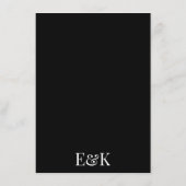 Menu Monogramme moderne élégant Mariage noir blanc (Dos)