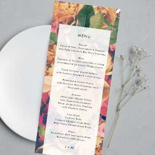 Menu Monogramme moderne Floral Boho Mariage