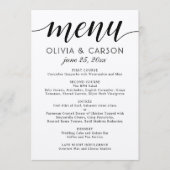 Menu Monogramme moderne Kraft et Mariage de script noir (Devant)