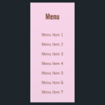 Menu Monogramme moderne - Rose et Brown<br><div class="desc">Cette carte de menu Monogram moderne rose et marron peut être customisée avec votre menu mariage. Sur le dos, la carte indique le nom du couple et la date du mariage. Pour le format de date européenne, il suffit de changer le mois et le jour lorsque vous remplissez les champs...</div>