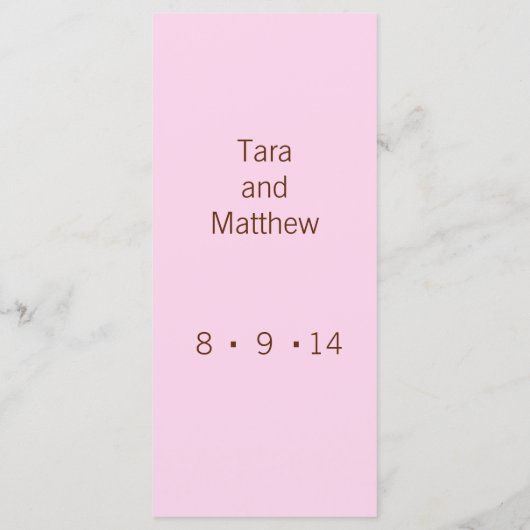 Menu Monogramme moderne - Rose et Brown (Dos)