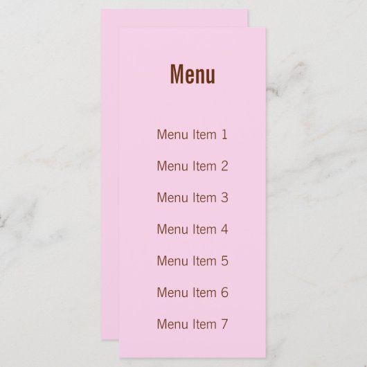 Menu Monogramme moderne - Rose et Brown (Devant / Derrière)