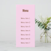 Menu Monogramme moderne - Rose et Brown (Debout devant)