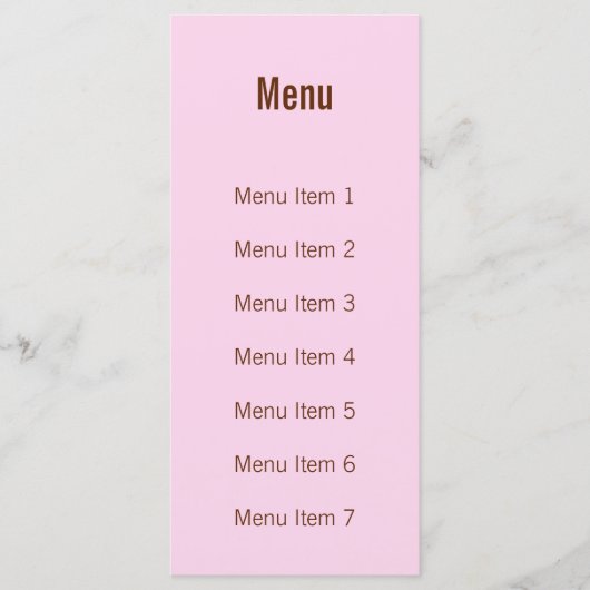 Menu Monogramme moderne - Rose et Brown (Devant)