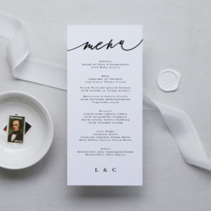 Menu Monogramme noir blanc classique