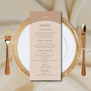 Menu Monogramme rose beige minimaliste japonais Mariage