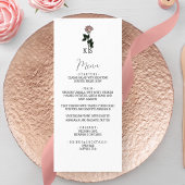 Menu Monogramme rose minimaliste Mariage