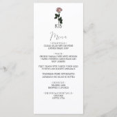 Menu Monogramme rose minimaliste Mariage (Devant)