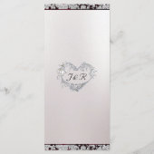 Menu Monogramme, ruban et Parties scintillant - Mariage (Dos)