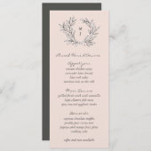 Menu Monogramme rustique rousse Wreath Weddin Accueil M (Devant / Derrière)