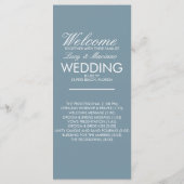 Menu Monogramme Script Branch Dusty Blue Wedding Progra (Dos)