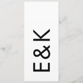 Menu Monogramme simple noir ultra moderne (Dos)