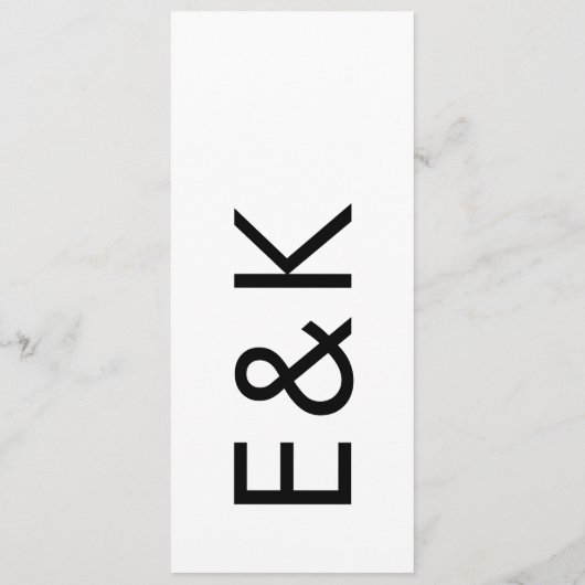 Menu Monogramme simple noir ultra moderne (Dos)