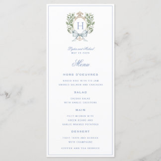 Menu Monogramme traditionnel de crête de feuilles 4 Mar
