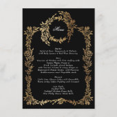 Menu Monogramme traditionnel Noir Crest Mariage classiq (Devant)