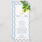 Menu Monogrammes Citrus citron, Mariage frontalier de l (Devant / Derrière)