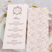 Menu Monogrammes Mariages Vintage classique